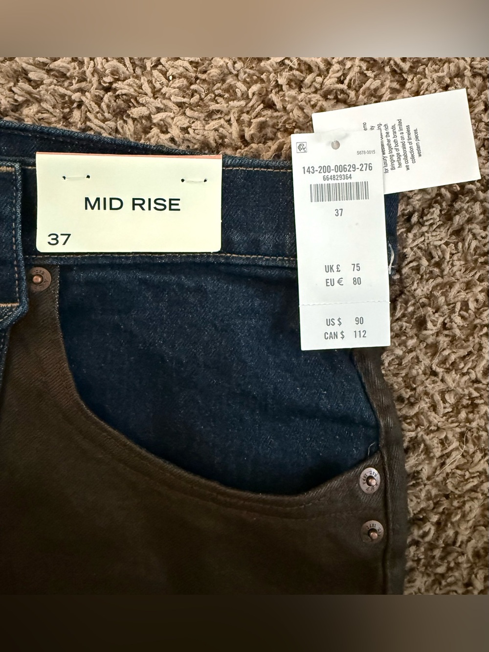 Abercrombie x Kemo Sabe Curve Love Mixed Fabric Denim Mini Skirt 37 NWT - Picture 11 of 12